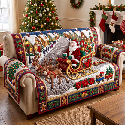 Santa Claus Quilted Sofa Cover GFTONMU3240