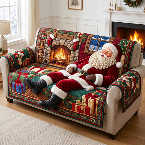 Santa Claus Quilted Sofa Cover GFTONMU3235