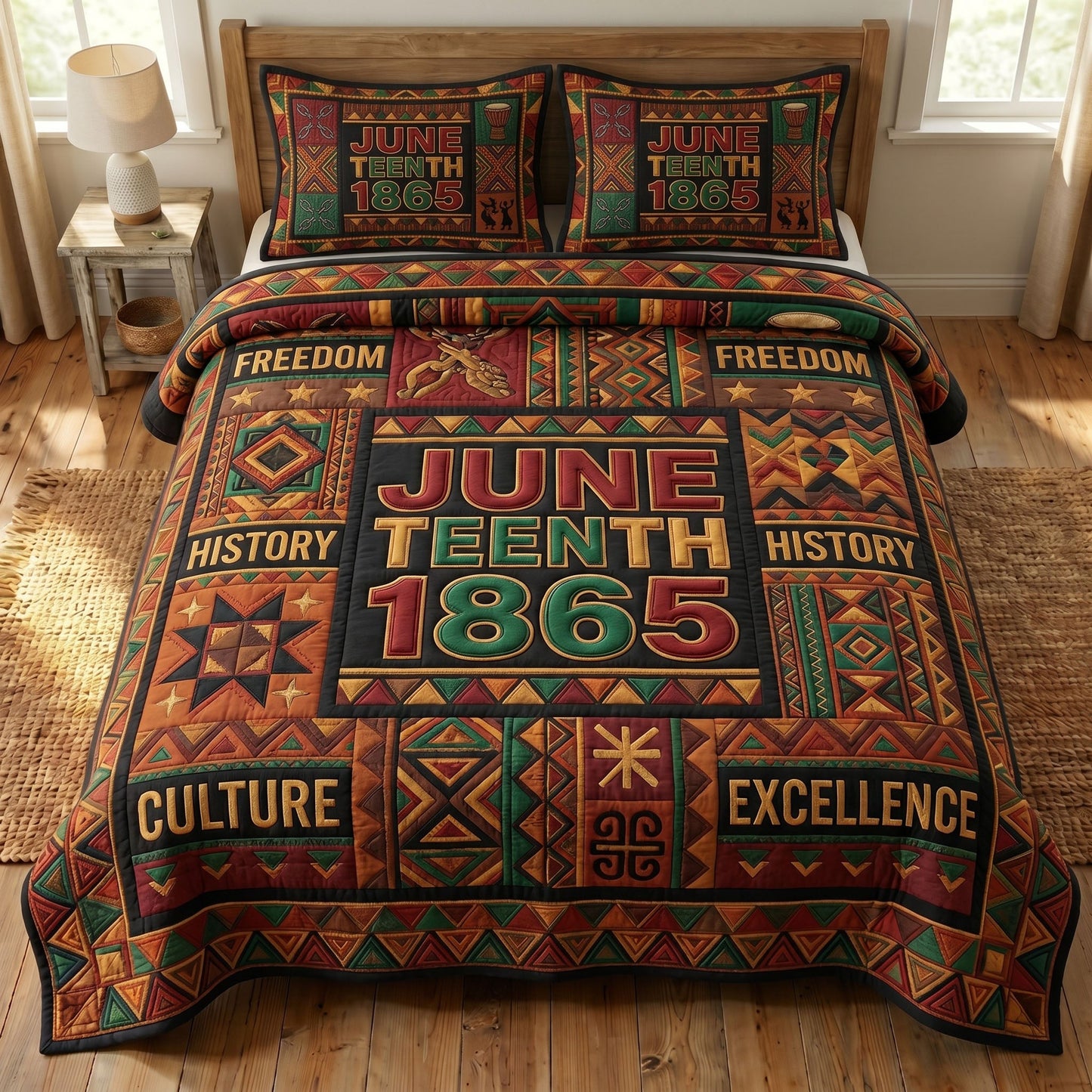 Juneteenth Soul 3-Quilted Bedding Set GFTONMU325