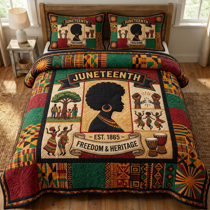 Juneteenth Soul 3-Quilted Bedding Set GFTONMU328
