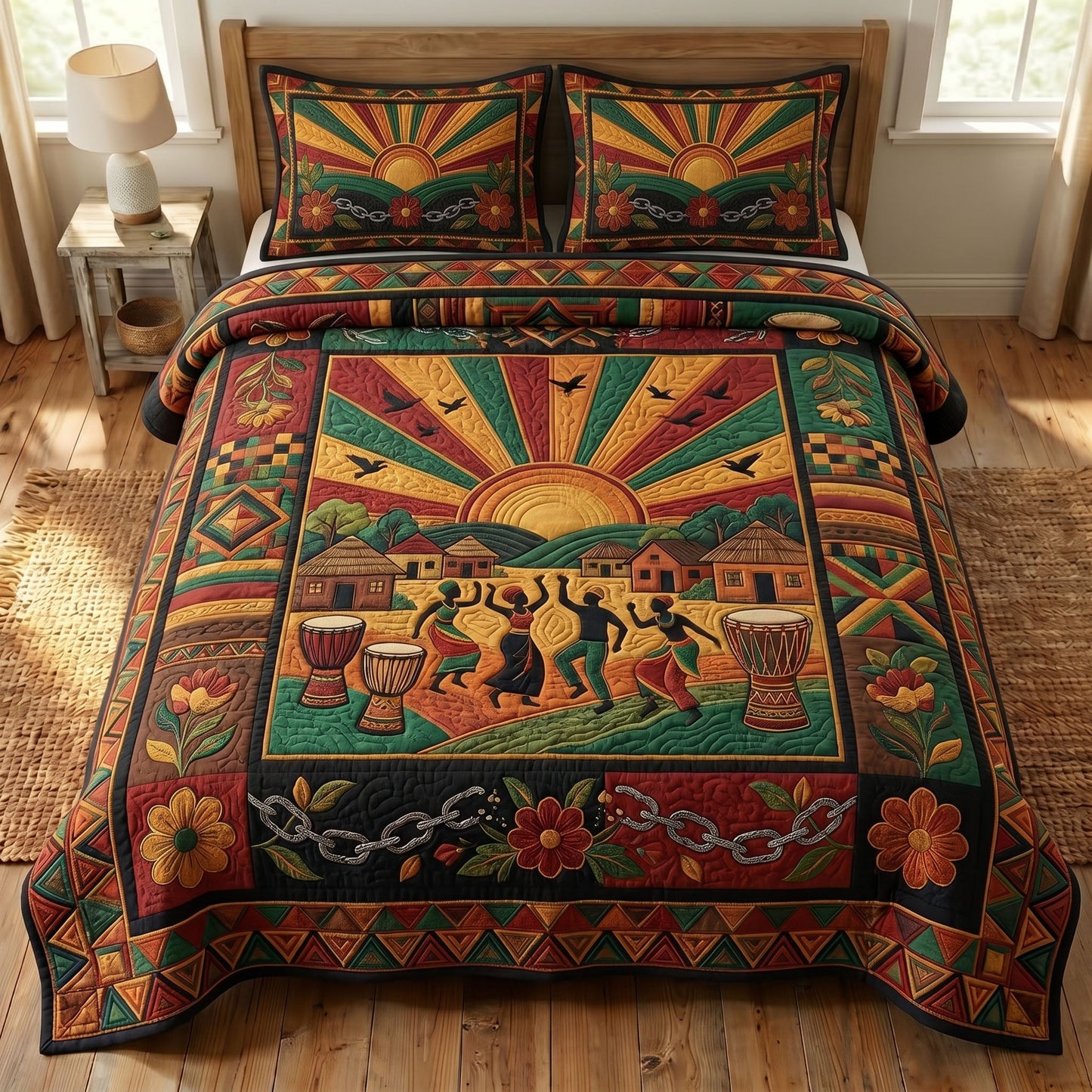 Juneteenth Soul 3-Quilted Bedding Set GFTONMU329
