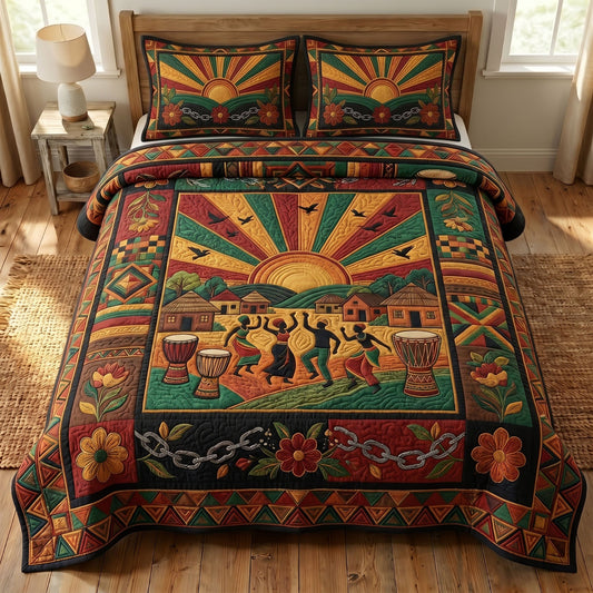 Juneteenth Soul 3-Piece Quilted Bedding Set GFTONMU329