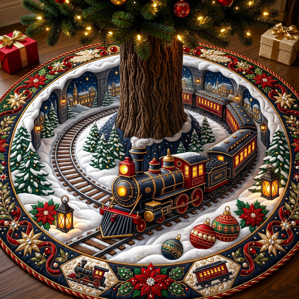 Holiday Express Quilted Tree Skirt GFTONMU3300