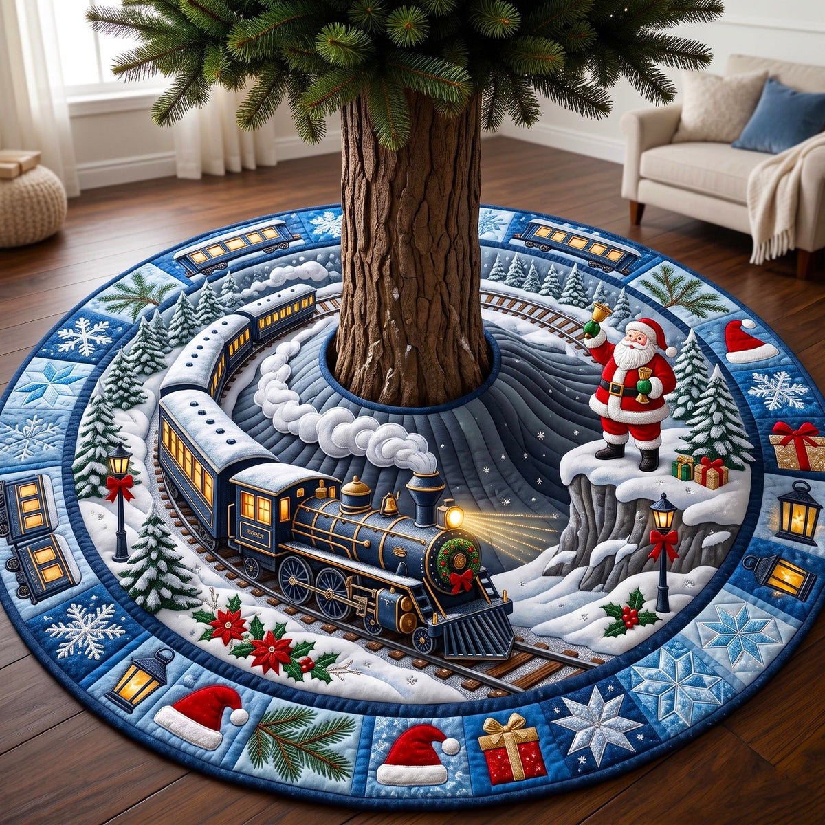 Holiday Express Quilted Tree Skirt GFTONMU3301