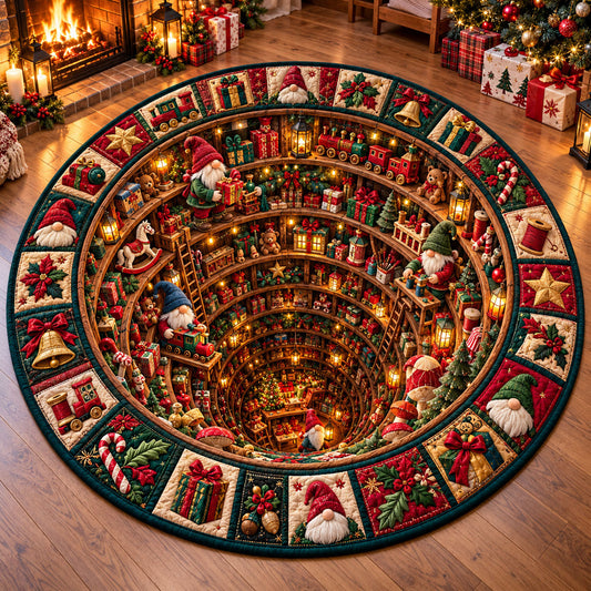 Whimsical Gnome Quilted Round Mat GFTONMU3330