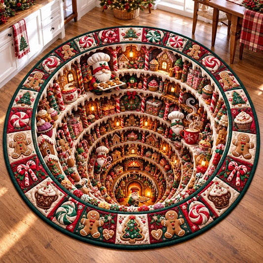 Whimsical Gnome Quilted Round Mat GFTONMU3331