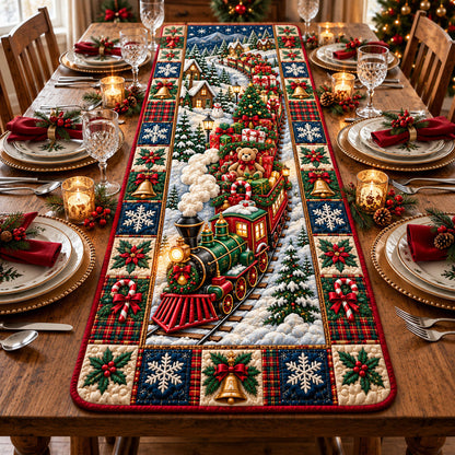 Christmas Train Quilted Table Runner GFTONMU3338