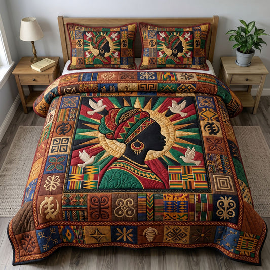 Juneteenth Soul 3-Piece Quilted Bedding Set GFTONMU333