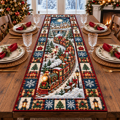Christmas Train Quilted Table Runner GFTONMU3341
