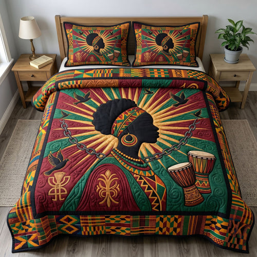 Juneteenth Soul 3-Quilted Bedding Set GFTONMU335