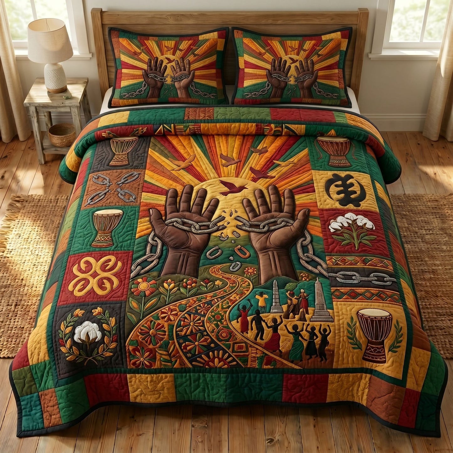 Juneteenth Soul 3-Quilted Bedding Set GFTONMU336