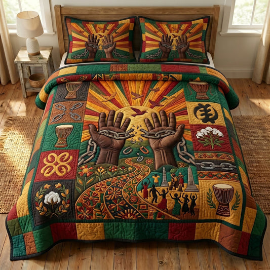 Juneteenth Soul 3-Piece Quilted Bedding Set GFTONMU336