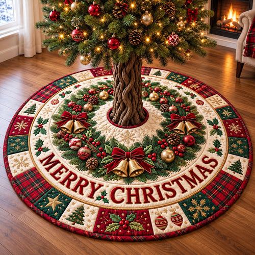 Merry Christmas Quilted Tree Skirt GFTONMU3384