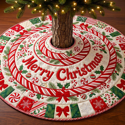 Merry Christmas Quilted Tree Skirt GFTONMU3390