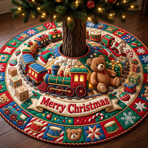 Merry Christmas Quilted Tree Skirt GFTONMU3391