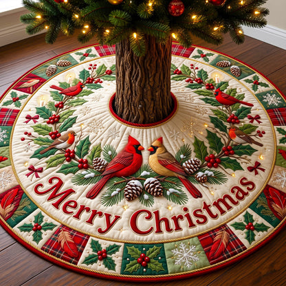 Merry Christmas Quilted Tree Skirt GFTONMU3393
