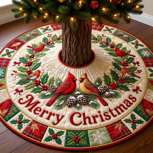 Merry Christmas Quilted Tree Skirt GFTONMU3393
