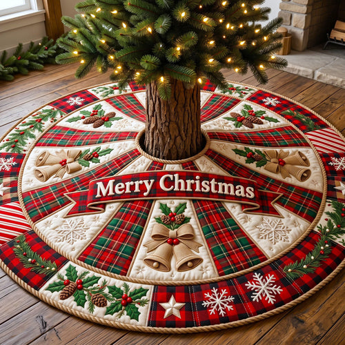 Merry Christmas Quilted Tree Skirt GFTONMU3395