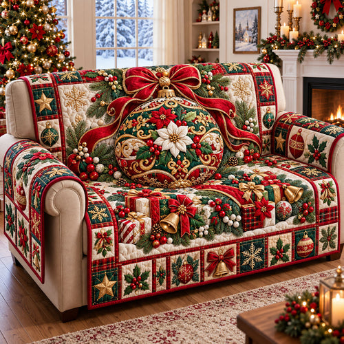 Christmas Ornament Quilted Sofa Cover GFTONMU3403