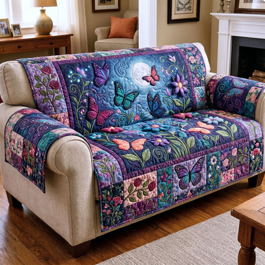 Floral Butterfly Quilted Sofa Cover GFTONMU340