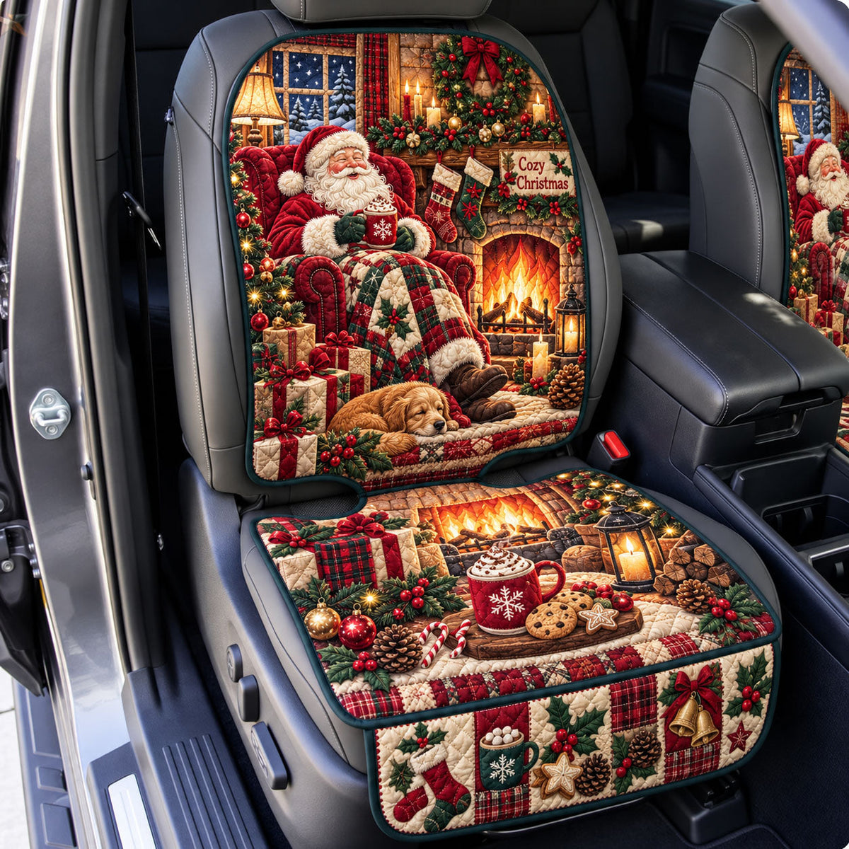Santa Claus Quilted Car Seat Protector GFTONMU3464