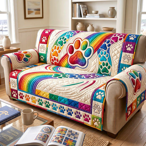 Paw Print Quilted Sofa Cover GFTONMU3506