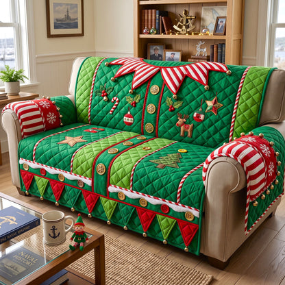 Christmas Spirit Quilted Sofa Cover GFTONMU3509