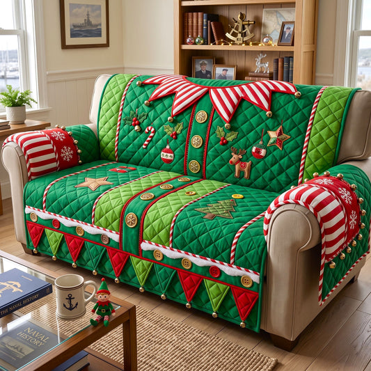 Christmas Spirit Quilted Sofa Cover GFTONMU3509