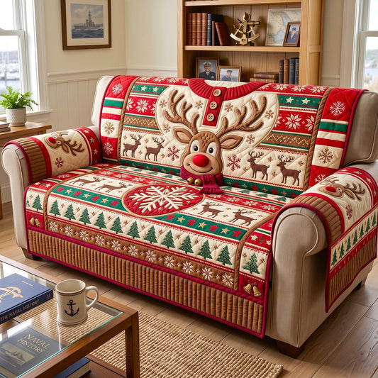 Christmas Spirit Quilted Sofa Cover GFTONMU3512