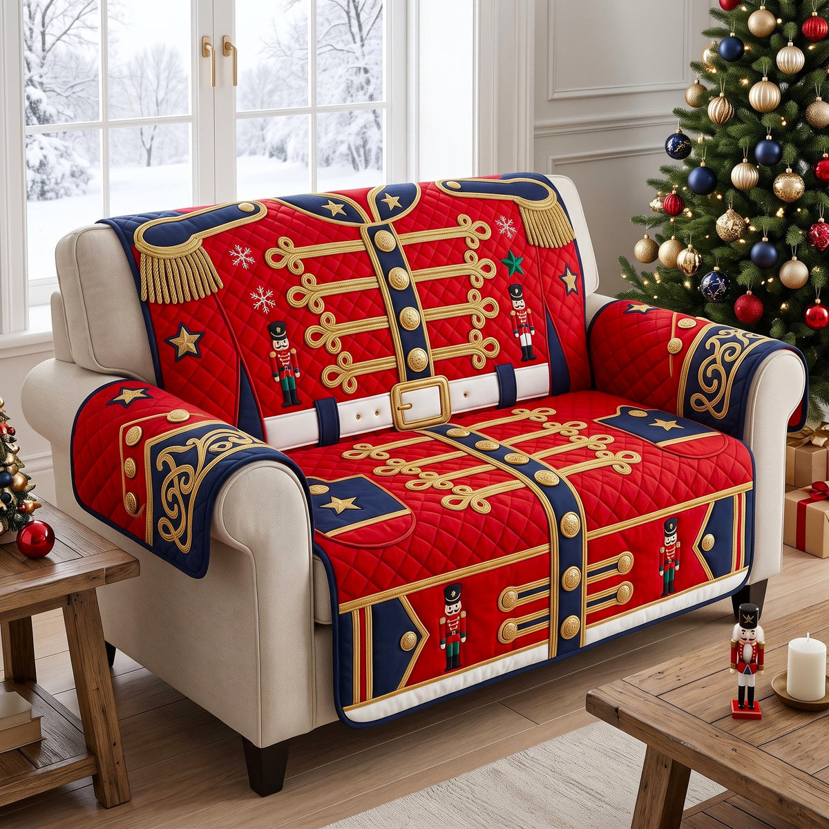 Christmas Spirit Quilted Sofa Cover GFTONMU3513