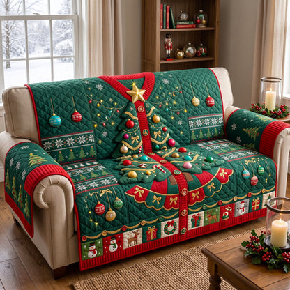 Christmas Spirit Quilted Sofa Cover GFTONMU3514