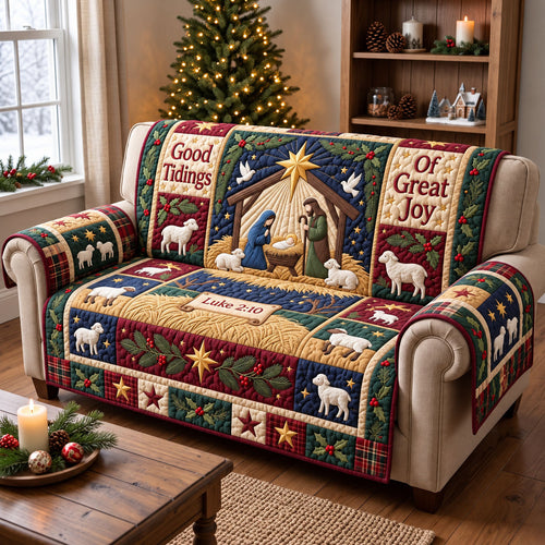 Christmas Christian Quilted Sofa Cover GFTONMU3550