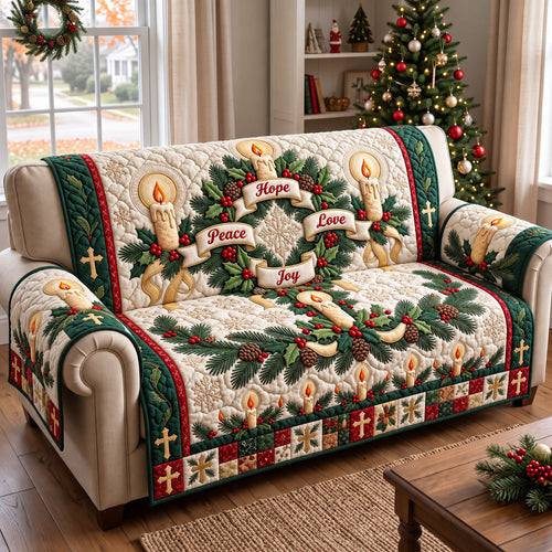 Christmas Christian Quilted Sofa Cover GFTONMU3551