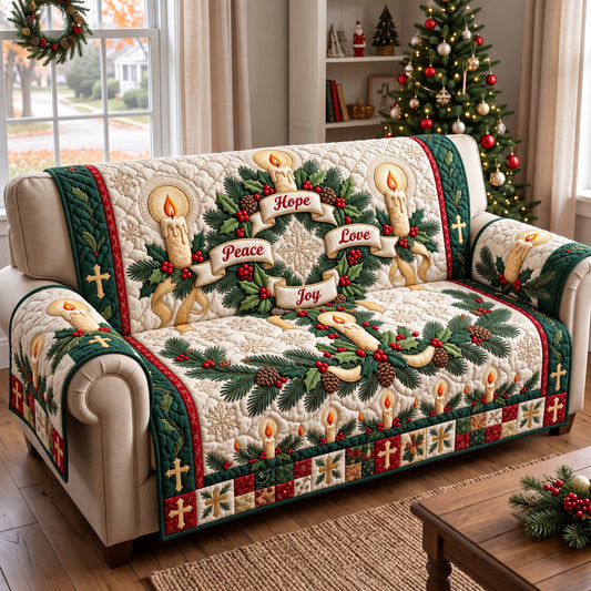 Christmas Christian Quilted Sofa Cover GFTONMU3551