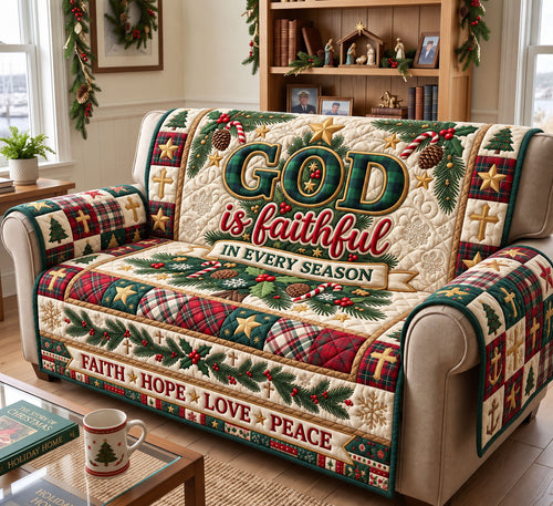 Christmas Christian Quilted Sofa Cover GFTONMU3554
