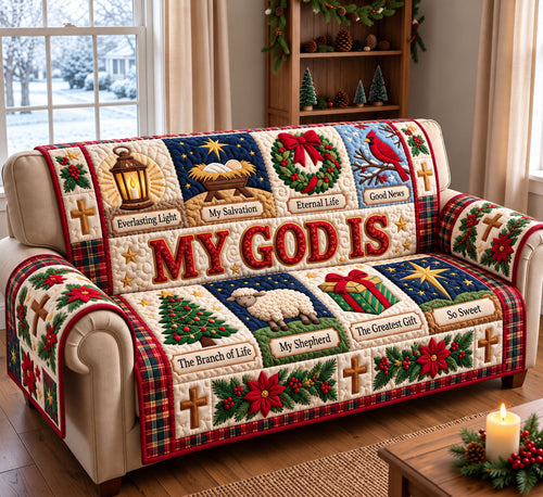 Christmas Christian Quilted Sofa Cover GFTONMU3557