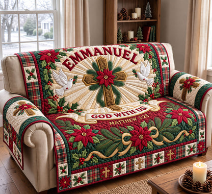 Christmas Christian Quilted Sofa Cover GFTONMU3560