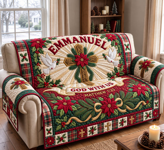 Christmas Christian Quilted Sofa Cover GFTONMU3560