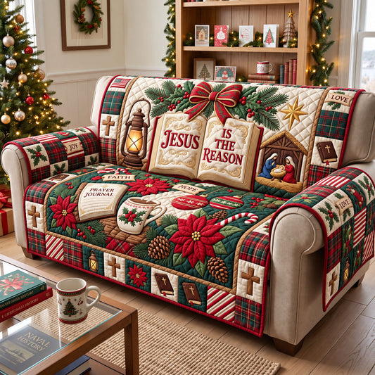 Christmas Christian Quilted Sofa Cover GFTONMU3563