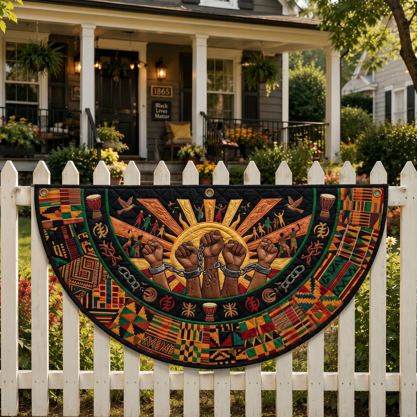 Juneteenth Pride Fan Flag GFTONMU358