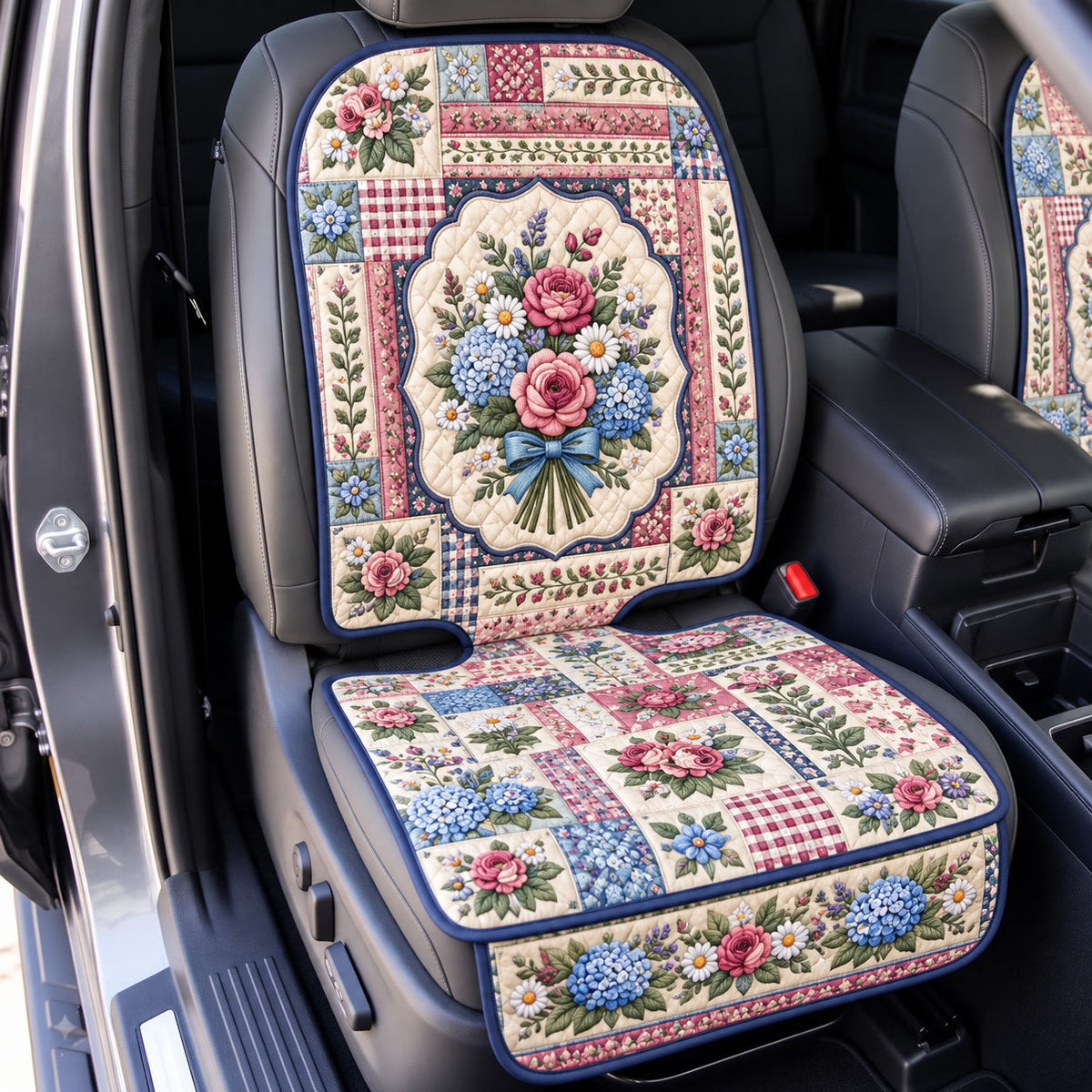 Floral Patchwork Quilted Car Seat Protector GFTONMU3602