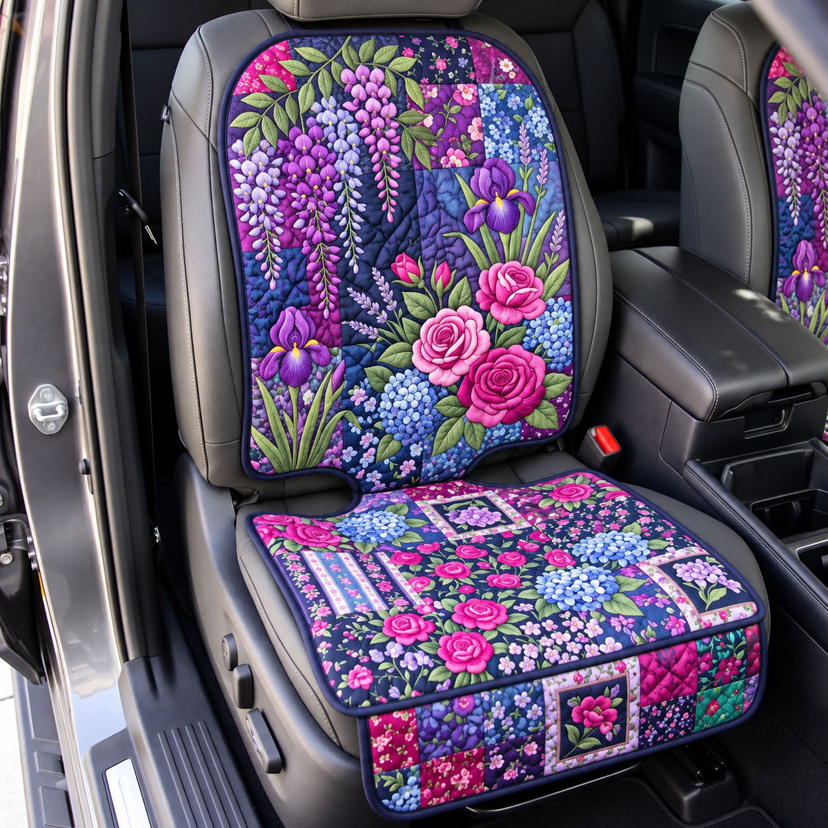 Floral Patchwork Quilted Car Seat Protector GFTONMU3603