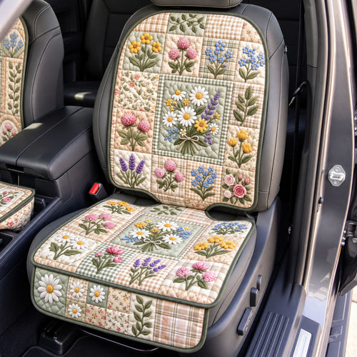 Floral Patchwork Quilted Car Seat Protector GFTONMU3605