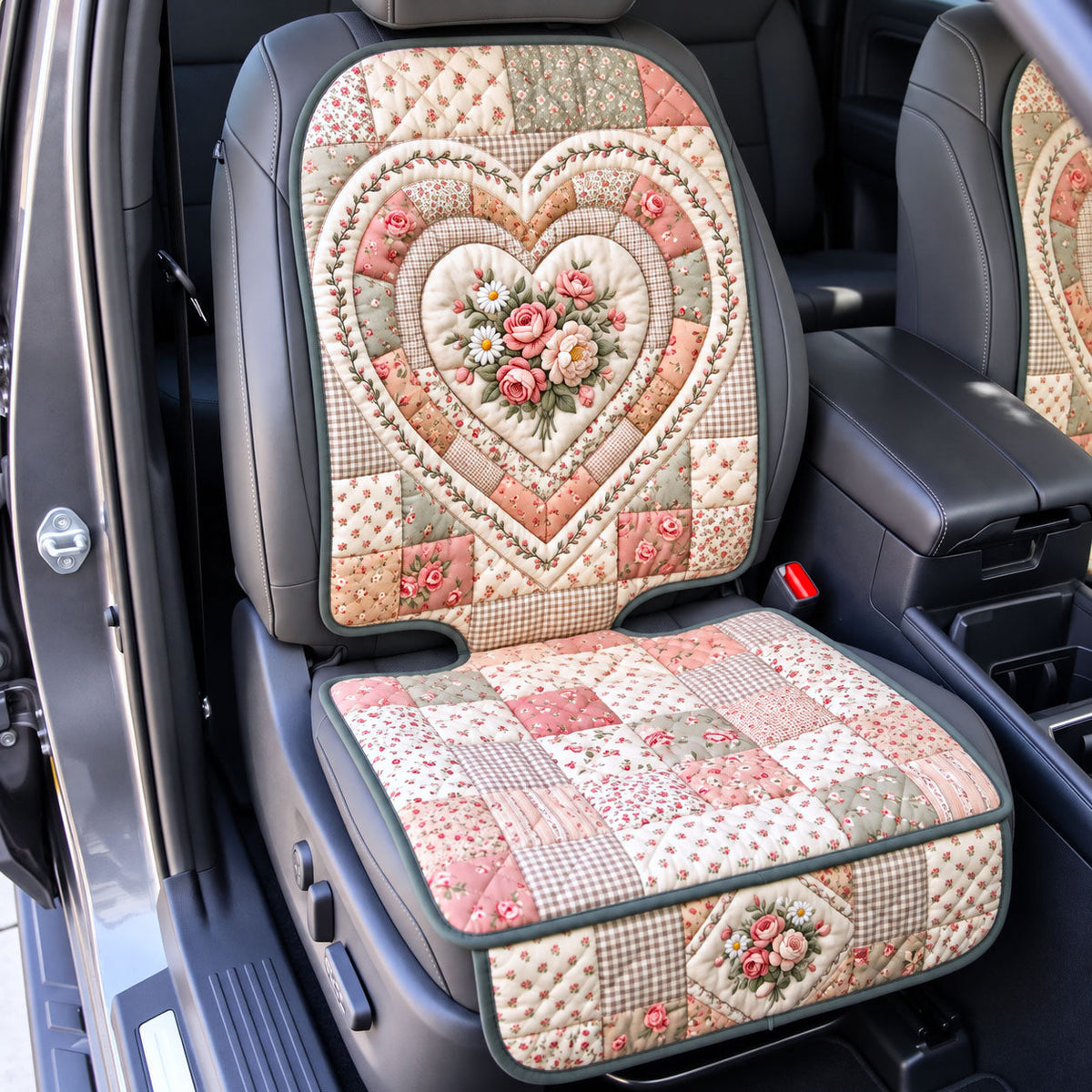 Floral Patchwork Quilted Car Seat Protector GFTONMU3608