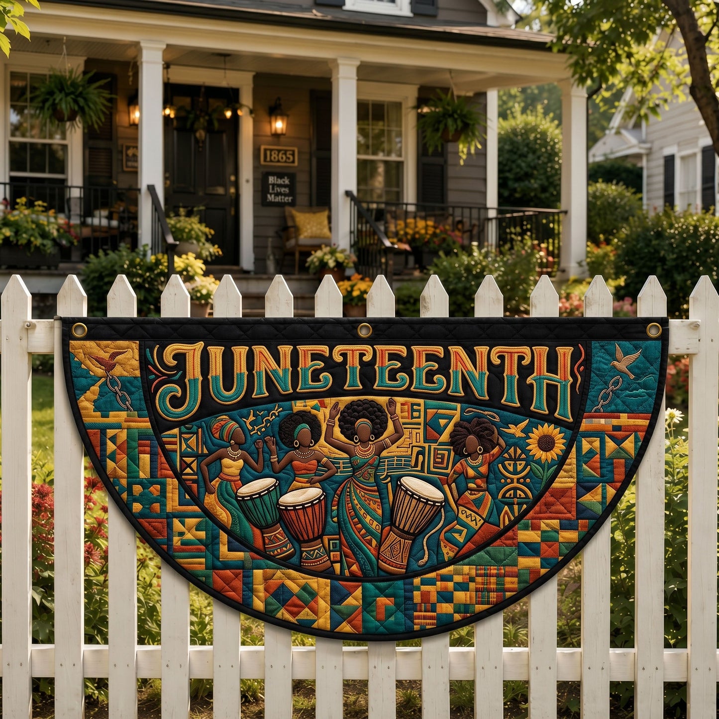 Juneteenth Pride Fan Flag GFTONMU360