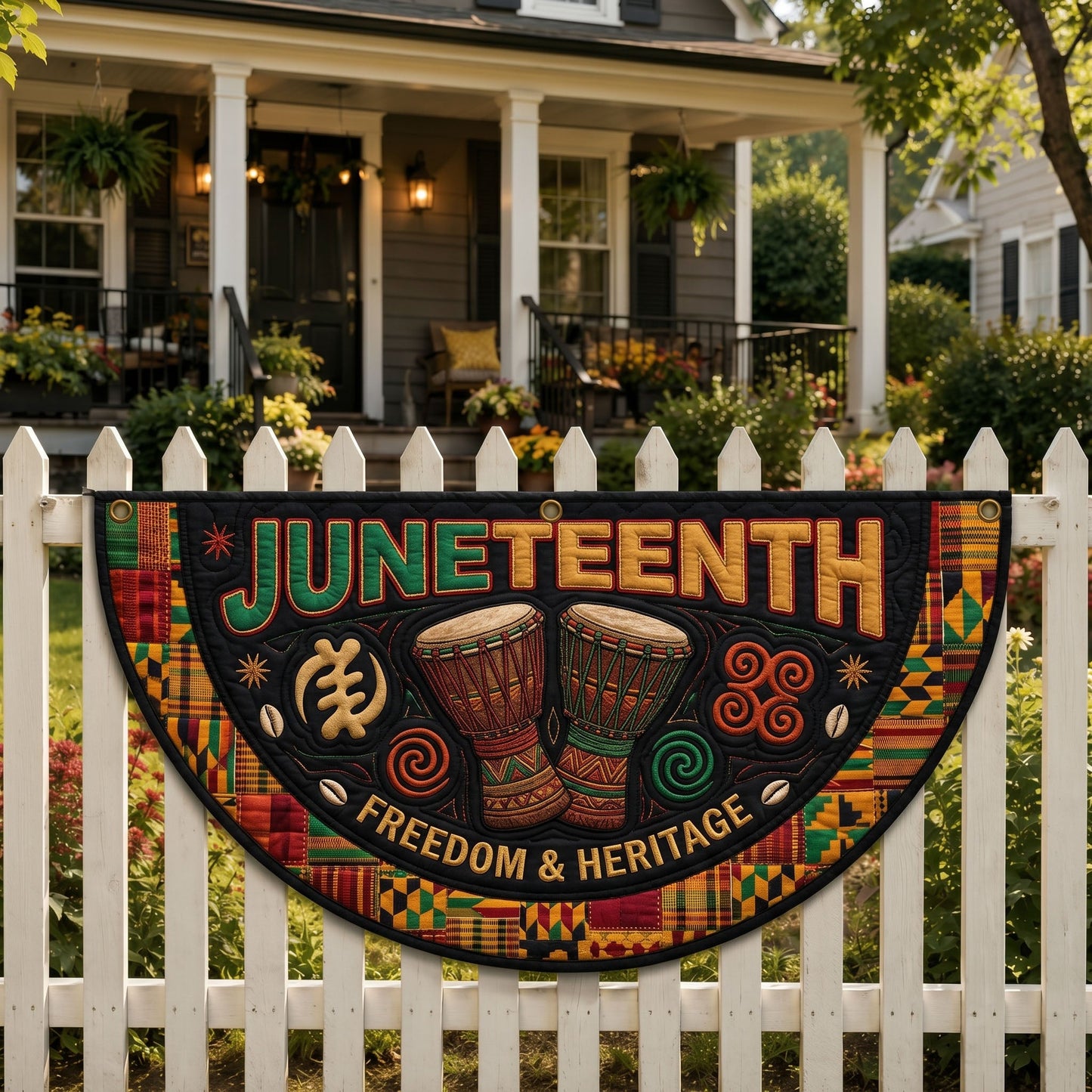Juneteenth Pride Fan Flag GFTONMU363