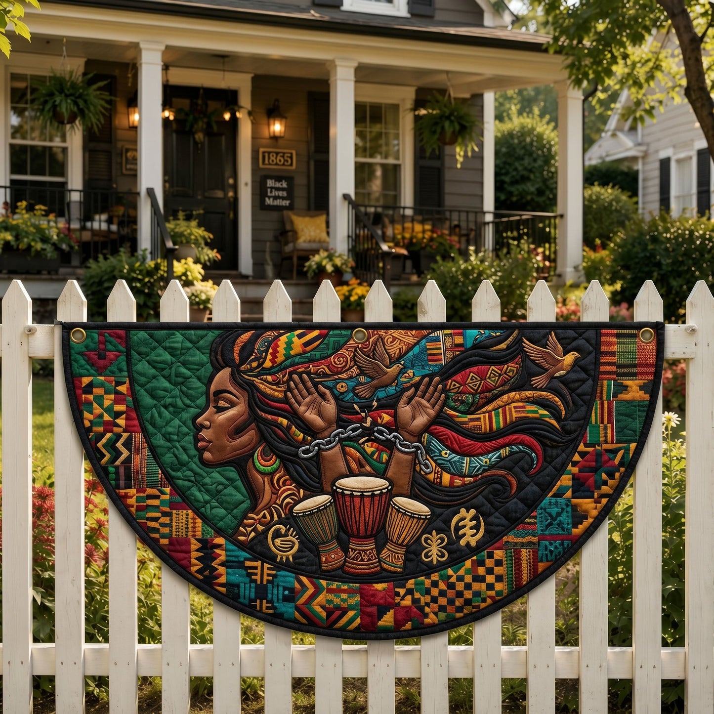 Juneteenth Pride Fan Flag GFTONMU367