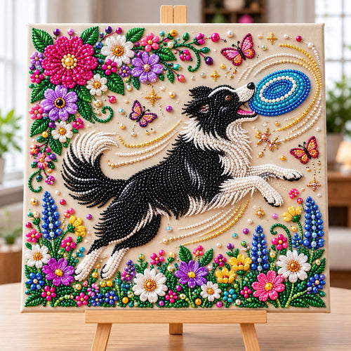 Border Collie DIY Diamond Pearl Art Kit GFTONMU3939
