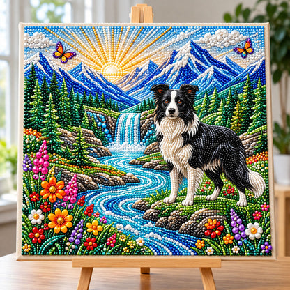 Border Collie DIY Diamond Pearl Art Kit GFTONMU3940