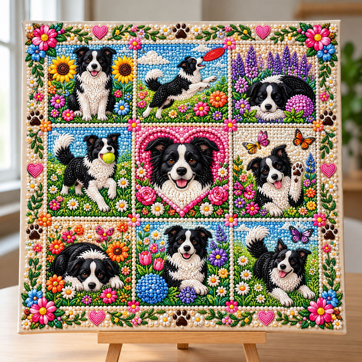 Border Collie DIY Diamond Pearl Art Kit GFTONMU3942